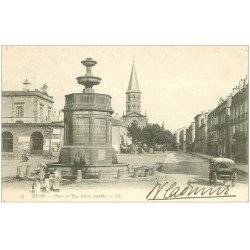 carte postale ancienne 63 RIOM. Place et rue Saint-Amable 1904