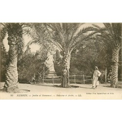 2 x cpa BIZERTE. Bédouine et Arabe au Jardin Monument et le Lac 1918