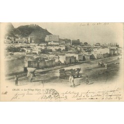 3 x cpa ORAN. Village Nègre, vue du Djebel-Mourdkaddjo et Mosquée du Pacha1902