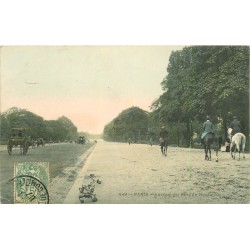 PARIS 16° Cavaliers sur l'Avenue du Bois de Boulogne 1907