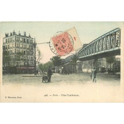 PARIS 15. Le métropolitain aérien Place Cambronne 1905