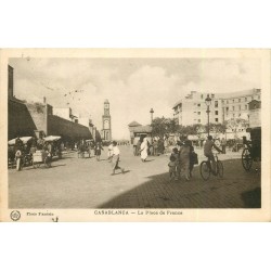 6 x cpa CASABLANCA. Place France, Quartier Réservé, Boulevard Zouaves, Jardin, Parc et Place Administrative 1927