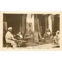 6 x cpa RABAT. Ouvrier Atelier Peinture, Cour Appel, Tour Hassan, Phare, Palais Résidence et Hall 1928