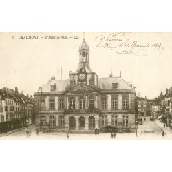 2 x cpa 52 CHAUMONT. Hôtel de Ville et Eglise Saint-Jean-Batiste 1917