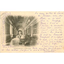 2 x cpa 77 FONTAINEBLEAU. Bibliothèque et Mare aux Fées 1901