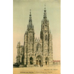 2 x cpa 51 CHÂLONS-SUR-MARNE. Notre-Dame de l'Epine carte toilée et Porte Presbytère 1902