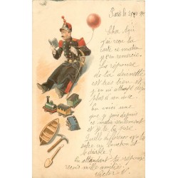 Humour 1901 " MILITAIRE " Saint Cyrien et jouets
