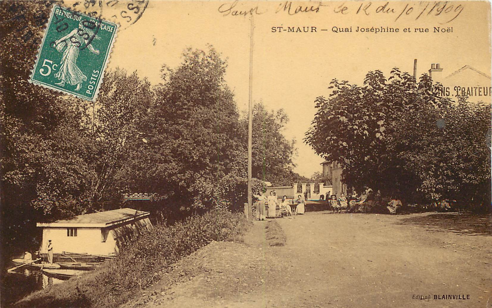 3 x cpa 94 SAINT-MAUR. Quai Joséphine rue Noël, Barrage Créteil et Quai Port Créteil 1909