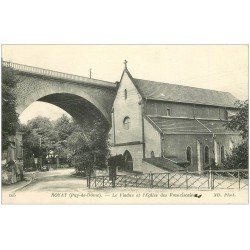 carte postale ancienne 63 ROYAT. Viaduc et Eglise des Franciscaines