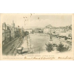 2 cpa 63 CLERMONT-FERRAND. Place de Jaude et Lycée Blaise Pascal 1901
