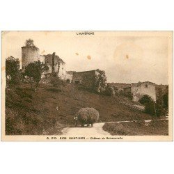 carte postale ancienne 63 SAINT-DIER. Château de Boissonnelle et charrette de foin 1935