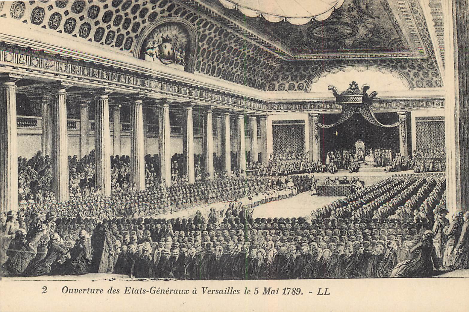3 cpa HISTOIRE. Fusillade Fg Saint-Antoine, Serment Jeu de Paume et Etats Généraux à Versailles