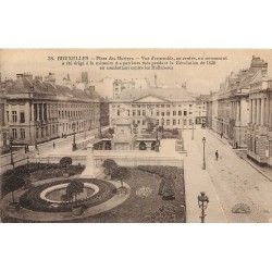 2 cartes BRUXELLES. Place Martyrs et Château des Ducs de Brabant 1923