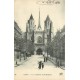3 cpa 21 DIJON. Cathédrale Saint-Bénigne, Fontaine Square Darcy et Place Saint-Etienne 1921