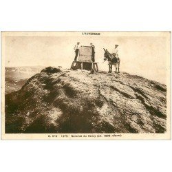 carte postale ancienne 63 SOMMET DE SANCY. Table d'Orientation et Ane 1938