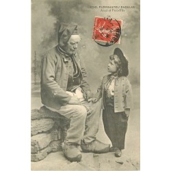 2 cpa 29 PLOUGASTEL. DAOULAS. Aïeul Petit-Fils & Montagne Pointe Saint-Nicolas 1908