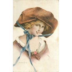 Illustrateur MARTIN KAVEL. Femme dans la série les Chapeaux