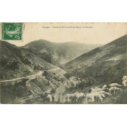 07 Un Berger et ses moutons Route de Saint-Laurent-les-Bains à la Bastide 1913