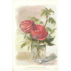 2 cpa Publicité Phosphatine FALIERES Bouquets de Fleurs signées Madeleine Lemaire