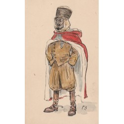 iIlustrateur P.B " Un Militaire d'Afrique du Nord " vers 1900