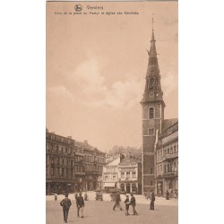 VERVIERS. Eglise des Récollets Place du Martyr 1920 café du Midi et restaurant Sport Colombophile