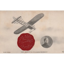 SIMON Sur Monoplan BLERIOT. Cachet en cire Meeting Baie de Seine