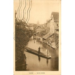 68 COLMAR. Petite Venise avec Passeur sur barge et Lavandières 1932