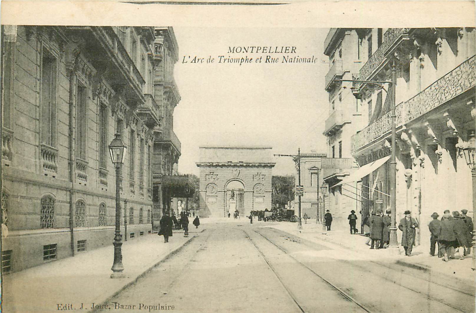 34 MONTPELLIER. Arc de Triomphe rue Nationale 1919