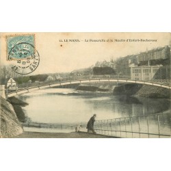 72 LE MANS. Passerelle et Moulin d'Enfert-Rochereau 1905
