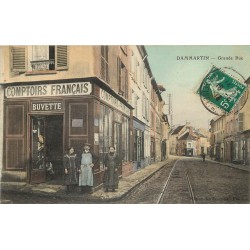77 DAMMARTIN-EN-GOËLE. Grande Rue avec Buvette Comptoir Français 1913