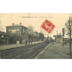 77 SAINT-MARD. La Gare avec train locomotive 1911