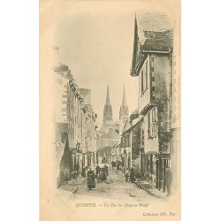 5 x cpa 29 QUIMPER. Rue Chapeau-Rouge, Postes Télégraphes, Laveuses, Mont Frugy et Préfecture