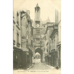 7 cpa 37 AMBOISE. Tour Horloge, Hôtel de Ville, Chasse St Hubert, Veau Pêcheur et Loire