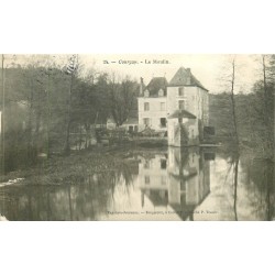 3 cpa 37 COURCAY. Le Moulin, personnage dans les Rochers 1904