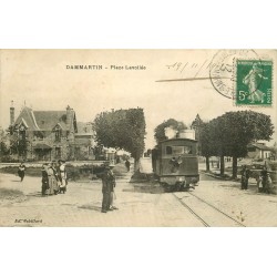 77 DAMMARTIN-EN-GOËLE. Train Tramway vapeur Place Lavollée 1912