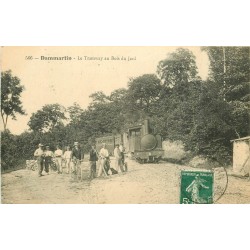 77 DAMMARTIN EN GOËLE. Les ouvriers devant le Tramway au Bois du Jard 1911