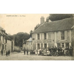 60 LAGNY-LE-SEC. Vins Hôtel Tabac Levasseur sur la Place 1914