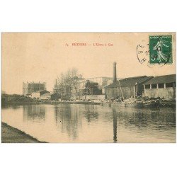 carte postale ancienne 34 BEZIERS. L'Usine à Gaz 1908