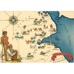 Carte Géographique avec Illustrateur Editions Barre Dayez CÔTE DES SOMALIS