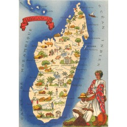 Carte Géographique avec Illustrateur Editions Barre Dayez MADAGASCAR