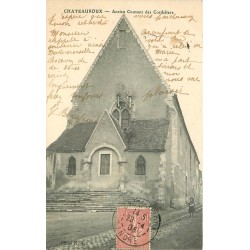 2 cpa 36 CHATEAUROUX. Couvent des Cordeliers 1905 et Monument Combattants 1901