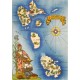 Carte Géographique avec Illustrateur Editions Barre Dayez GUADELOUPE & MARTINIQUE