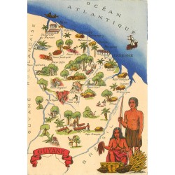 Carte Géographique avec Illustrateur Editions Barre Dayez GUYANE