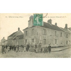 60 SILLY-LE-LONG. Ecole de Jeunes Filles belle animation 1909