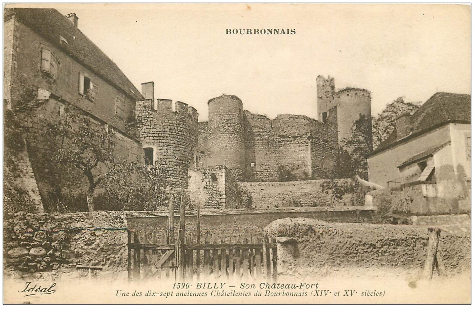 carte postale ancienne 03 BILLY. Château-Fort. Châtelleries