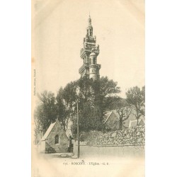 3 x cpa 29 ROSCOFF. Eglise, Roche Roch Illedet, Chapelle Sainte-Barbe et Vivier vers 1900