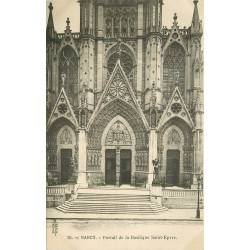 3 x cpa 54 NANCY vers 1900. Portail Basilique Saint-Epure, Nef Cathédrale et Fontaine Neptune