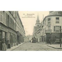 77 DAMMARTIN. Quartier Hôtel de Ville avec train tramway sur Grande-Rue 1911