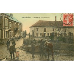 60 LAGNY-LE-SEC. Ferme de Chantemerle avec cheval à l'abreuvoir 1910