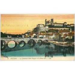 carte postale ancienne 34 BEZIERS. Vieux Pont